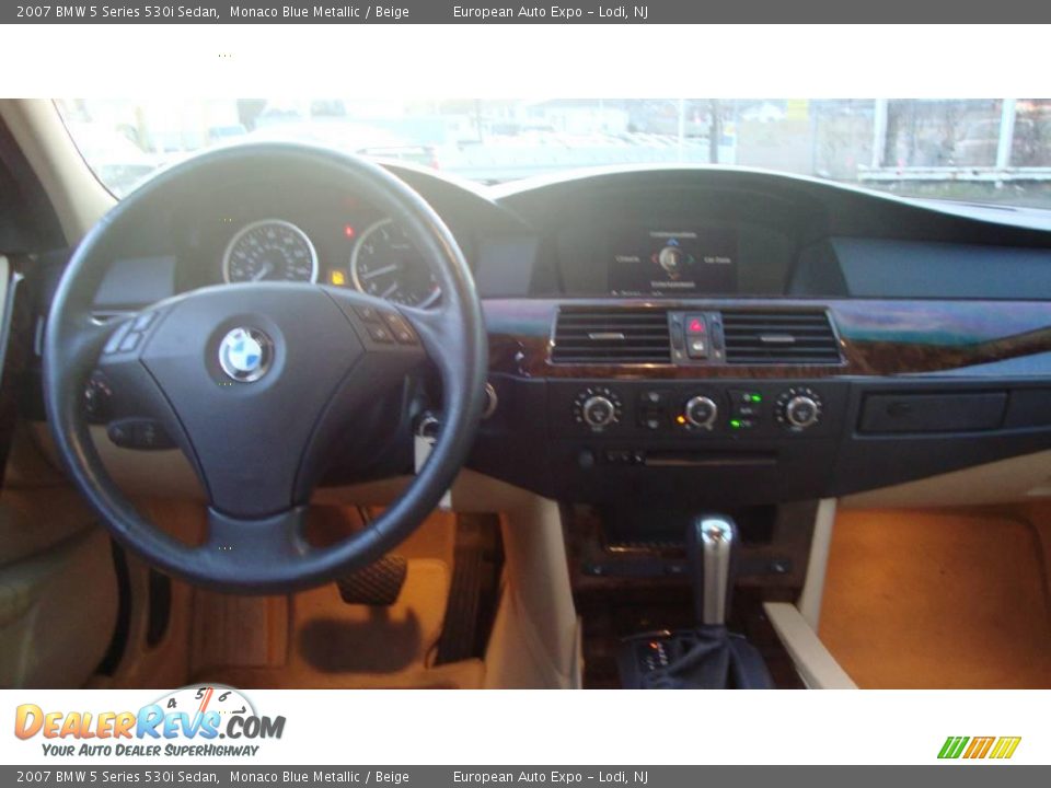 2007 BMW 5 Series 530i Sedan Monaco Blue Metallic / Beige Photo #13