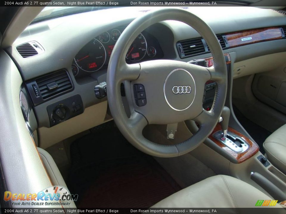 2004 Audi A6 2.7T quattro Sedan Night Blue Pearl Effect / Beige Photo #11