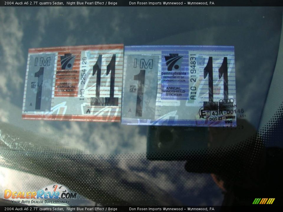 2004 Audi A6 2.7T quattro Sedan Night Blue Pearl Effect / Beige Photo #31