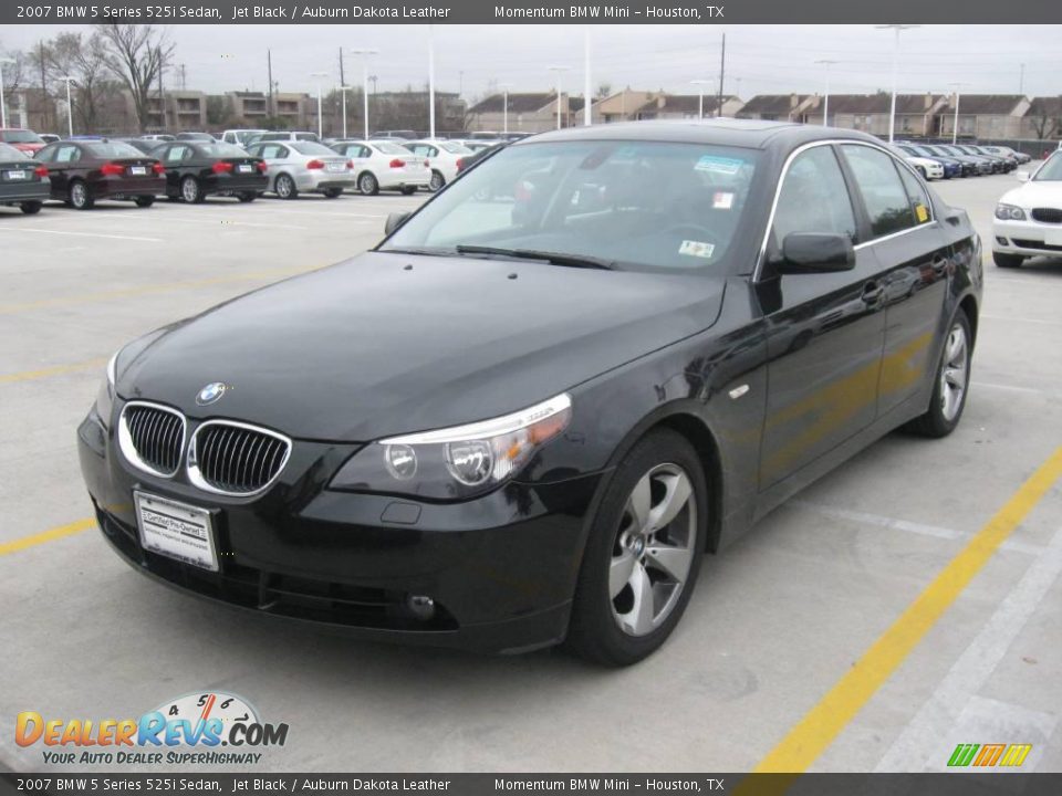 2007 BMW 5 Series 525i Sedan Jet Black / Auburn Dakota Leather Photo #1