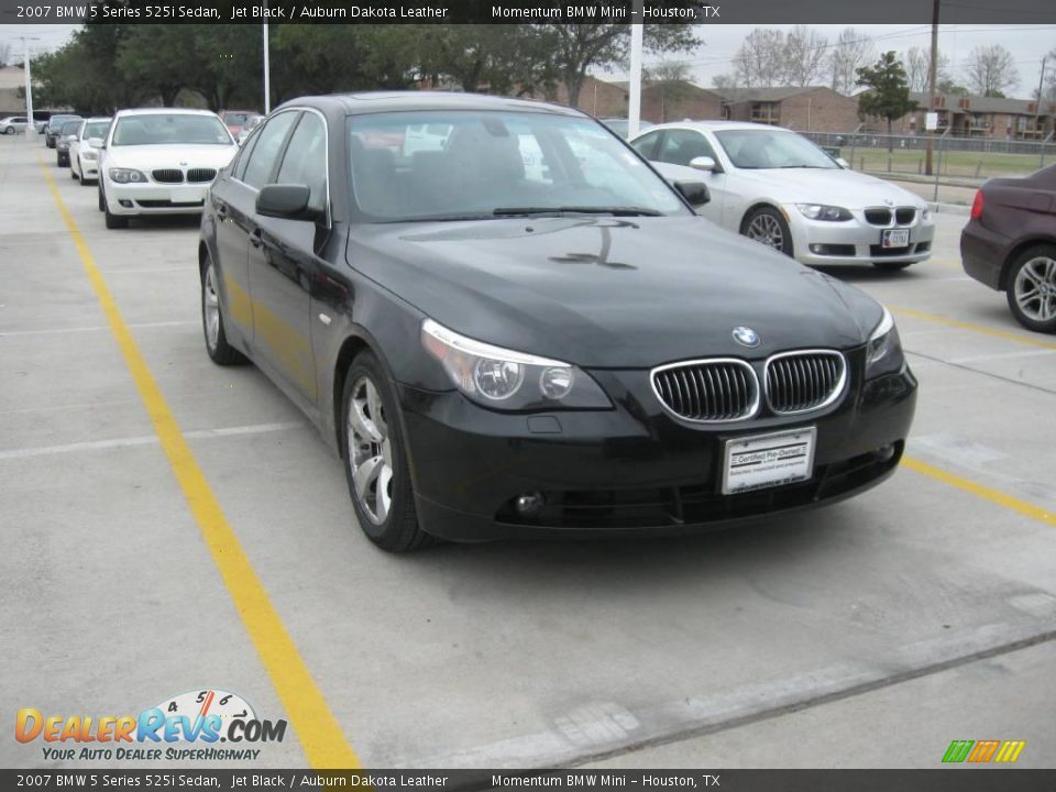 2007 BMW 5 Series 525i Sedan Jet Black / Auburn Dakota Leather Photo #2