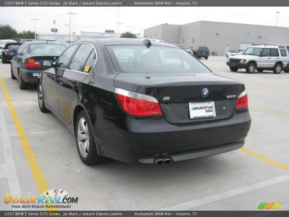 2007 BMW 5 Series 525i Sedan Jet Black / Auburn Dakota Leather Photo #4
