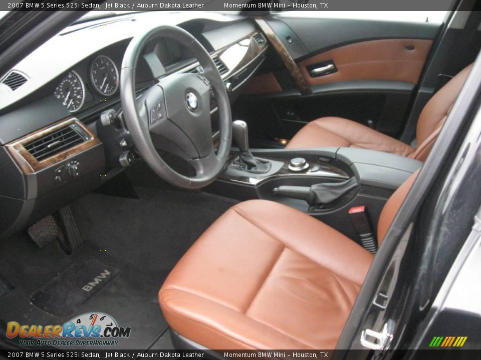 2007 BMW 5 Series 525i Sedan Jet Black / Auburn Dakota Leather Photo #5