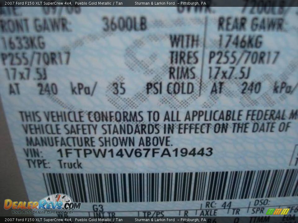 2007 Ford F150 XLT SuperCrew 4x4 Pueblo Gold Metallic / Tan Photo #19