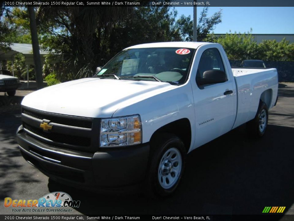 2010 Chevrolet Silverado 1500 Regular Cab Summit White / Dark Titanium Photo #1