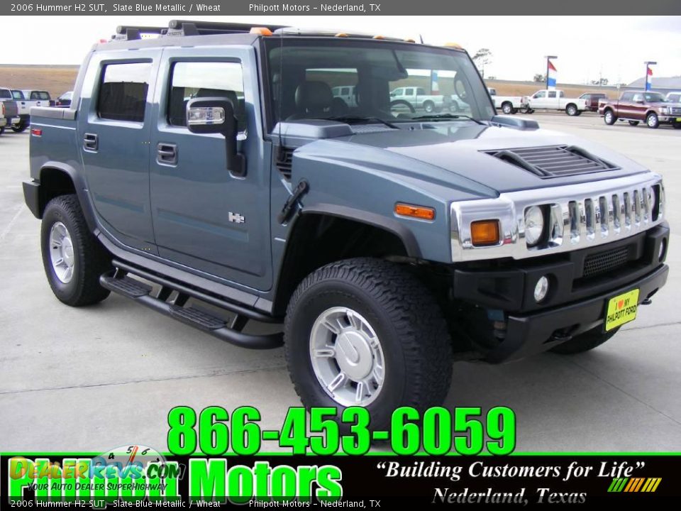 2006 Hummer H2 SUT Slate Blue Metallic / Wheat Photo #1