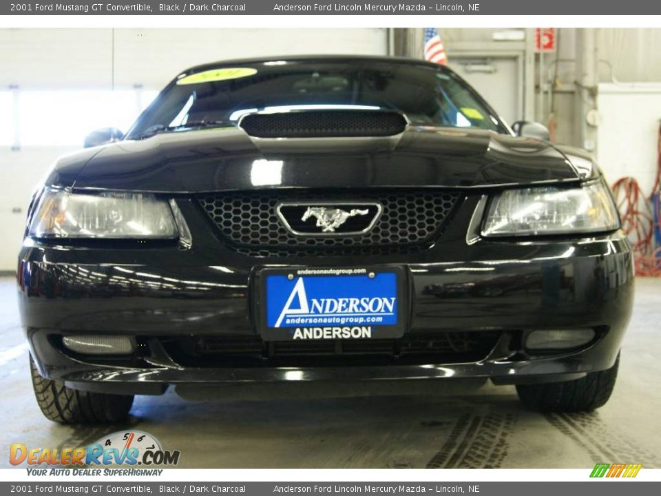 2001 Ford Mustang GT Convertible Black / Dark Charcoal Photo #2
