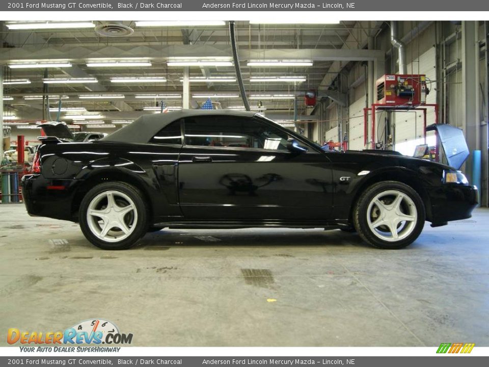 2001 Ford Mustang GT Convertible Black / Dark Charcoal Photo #5