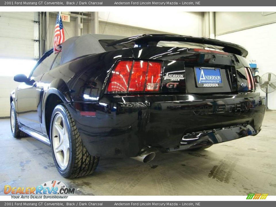 2001 Ford Mustang GT Convertible Black / Dark Charcoal Photo #9