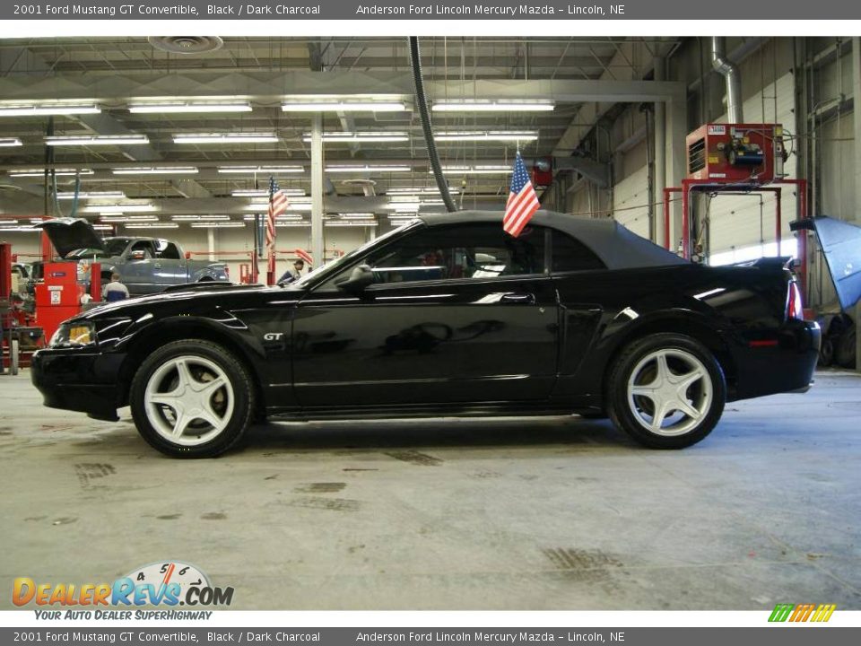 2001 Ford Mustang GT Convertible Black / Dark Charcoal Photo #11