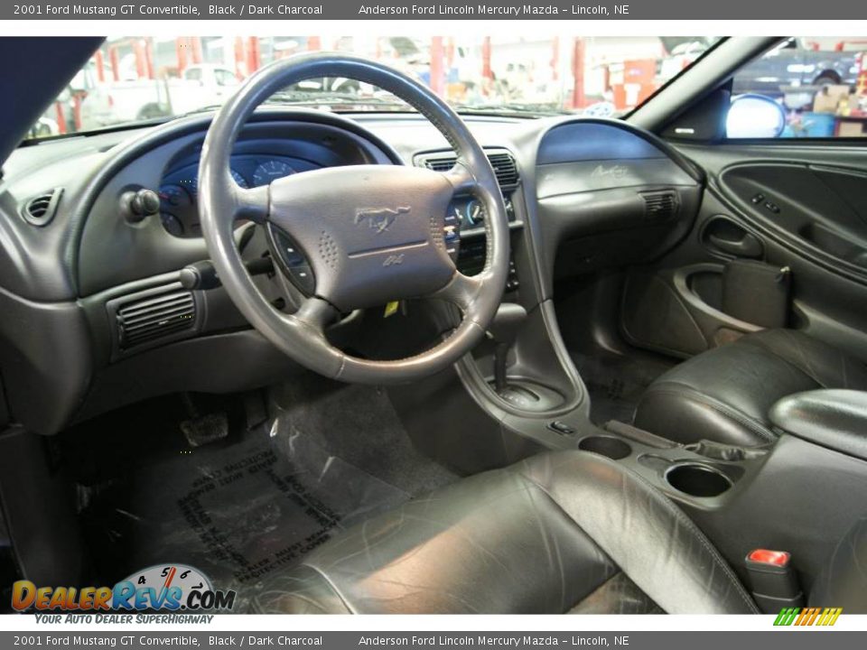 2001 Ford Mustang GT Convertible Black / Dark Charcoal Photo #14