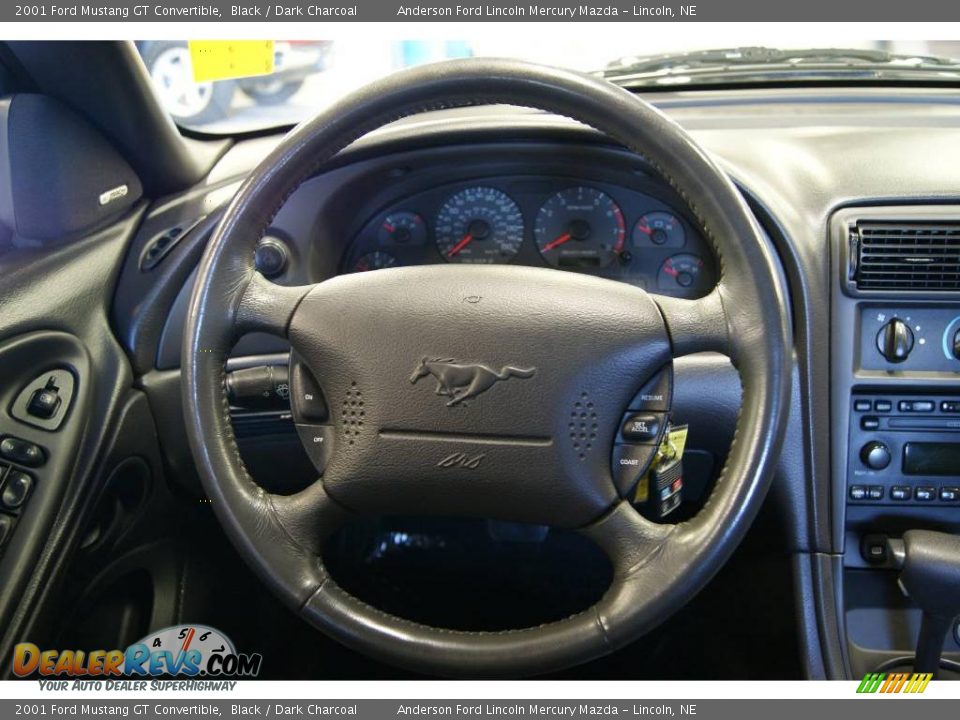 2001 Ford Mustang GT Convertible Black / Dark Charcoal Photo #23