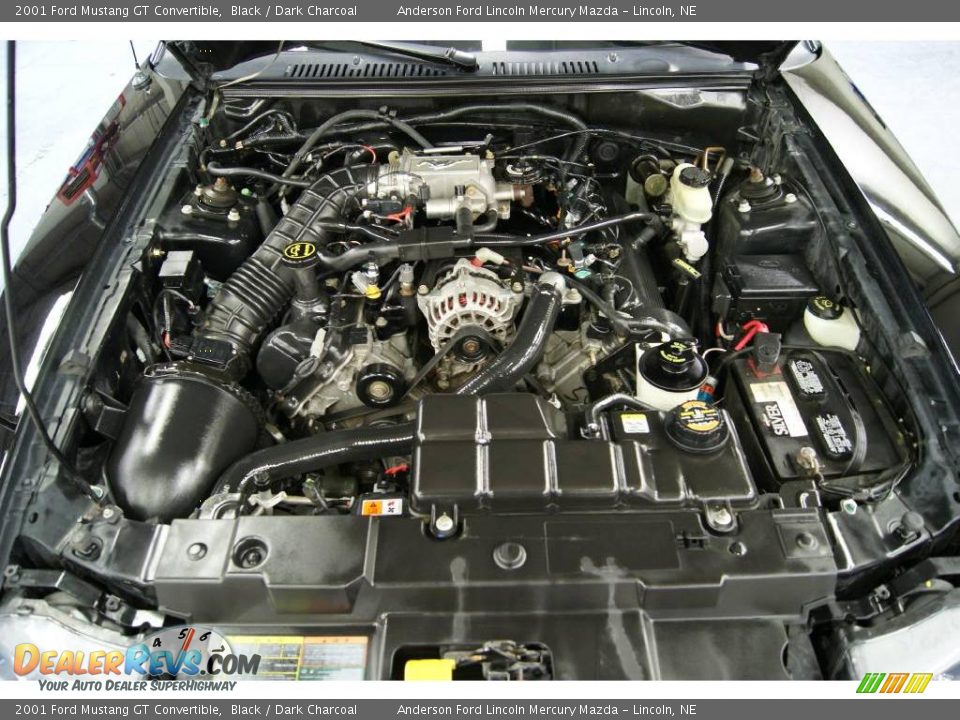 2001 Ford Mustang GT Convertible Black / Dark Charcoal Photo #27