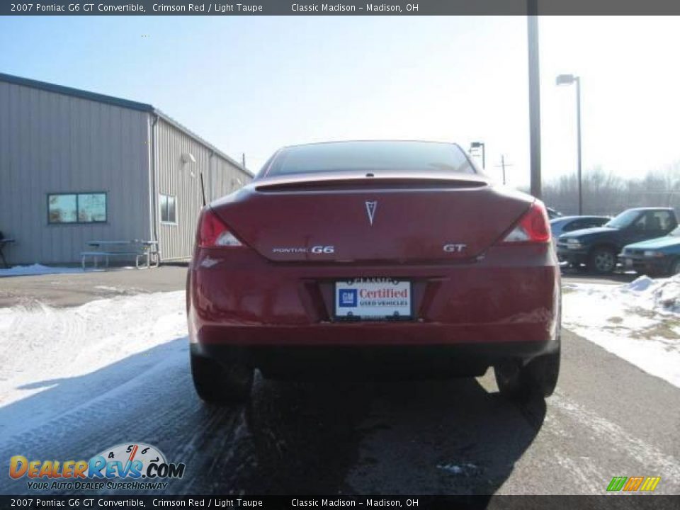 2007 Pontiac G6 GT Convertible Crimson Red / Light Taupe Photo #5