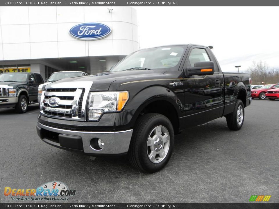 2010 Ford F150 XLT Regular Cab Tuxedo Black / Medium Stone Photo #6