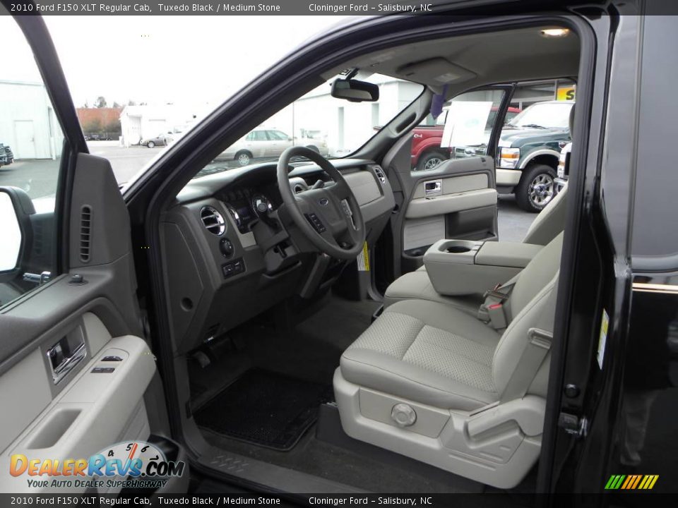 2010 Ford F150 XLT Regular Cab Tuxedo Black / Medium Stone Photo #8