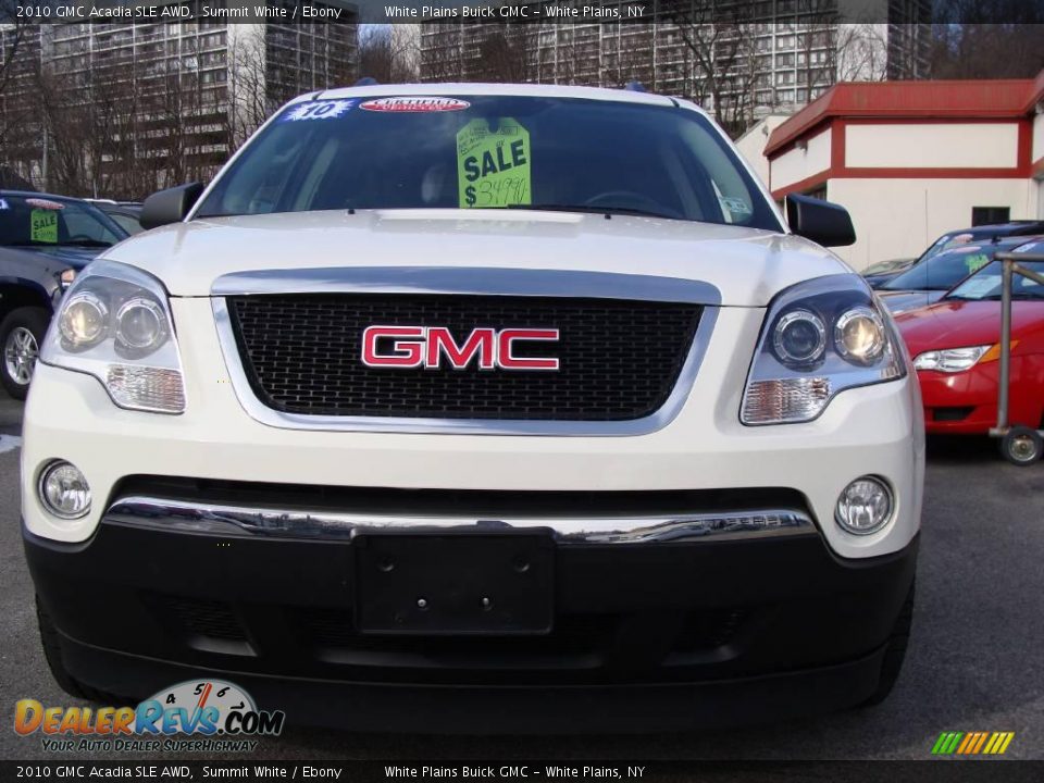 2010 GMC Acadia SLE AWD Summit White / Ebony Photo #2