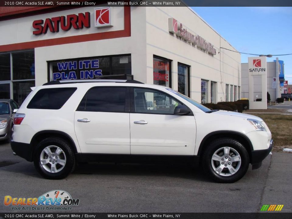 2010 GMC Acadia SLE AWD Summit White / Ebony Photo #4