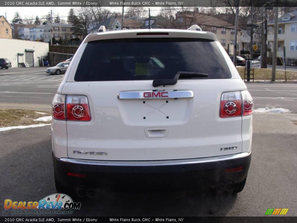 2010 GMC Acadia SLE AWD Summit White / Ebony Photo #6