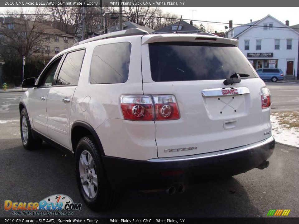 2010 GMC Acadia SLE AWD Summit White / Ebony Photo #7