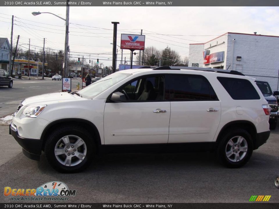 2010 GMC Acadia SLE AWD Summit White / Ebony Photo #8