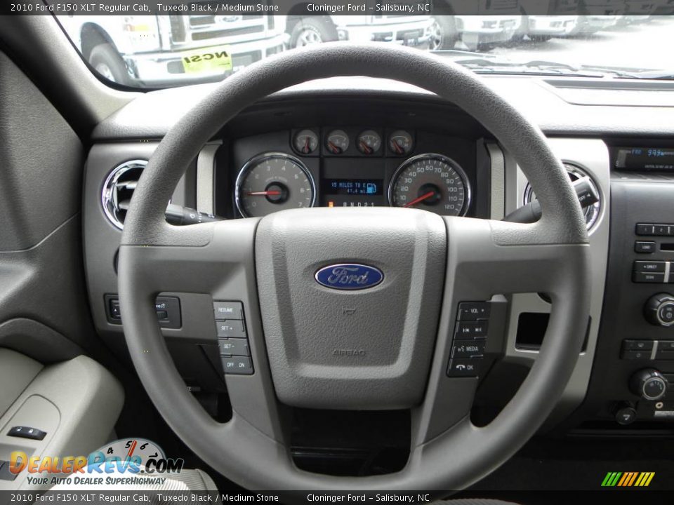 2010 Ford F150 XLT Regular Cab Tuxedo Black / Medium Stone Photo #17