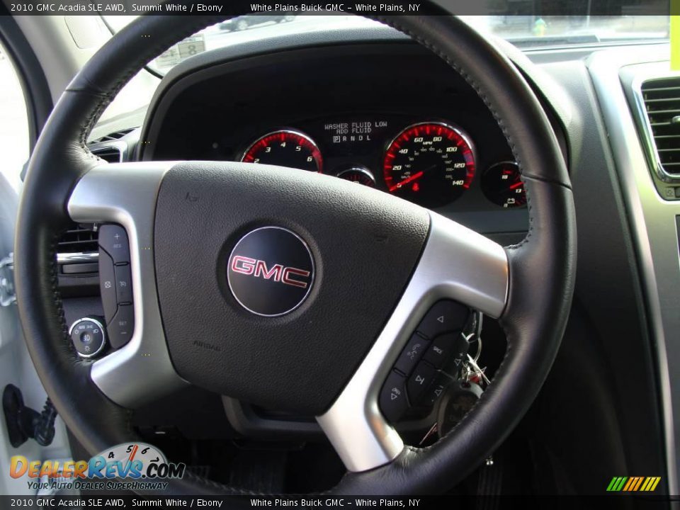 2010 GMC Acadia SLE AWD Summit White / Ebony Photo #22