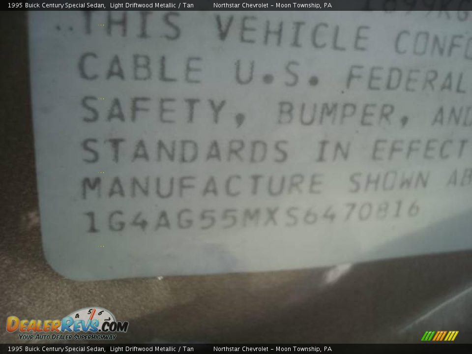 1995 Buick Century Special Sedan Light Driftwood Metallic / Tan Photo #14