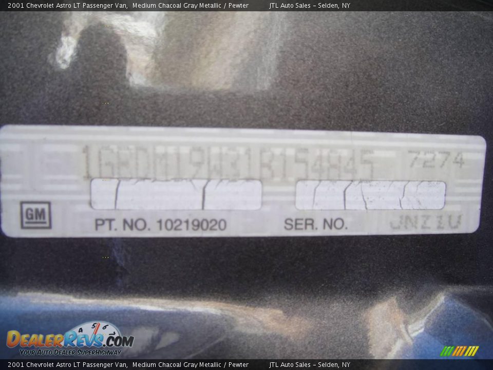 2001 Chevrolet Astro LT Passenger Van Medium Chacoal Gray Metallic / Pewter Photo #17