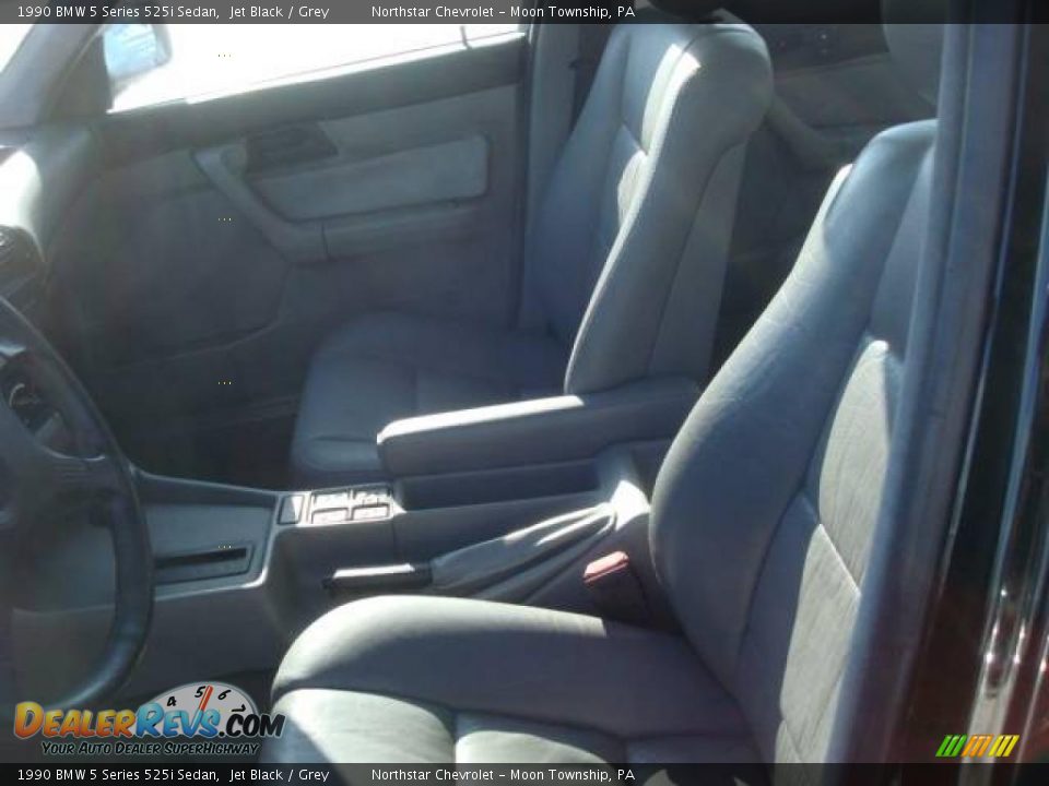 1990 BMW 5 Series 525i Sedan Jet Black / Grey Photo #8