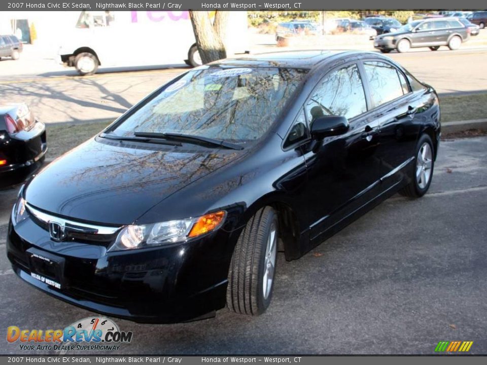 2007 Honda Civic EX Sedan Nighthawk Black Pearl / Gray Photo #1