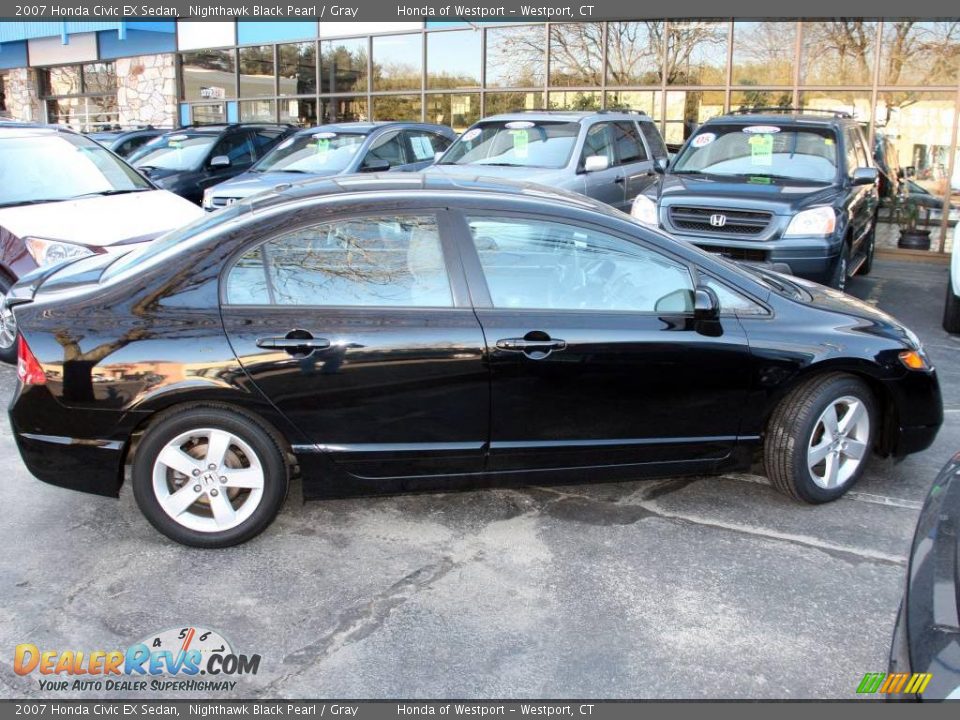 2007 Honda Civic EX Sedan Nighthawk Black Pearl / Gray Photo #4