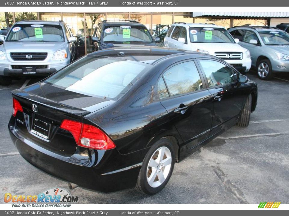 2007 Honda Civic EX Sedan Nighthawk Black Pearl / Gray Photo #5