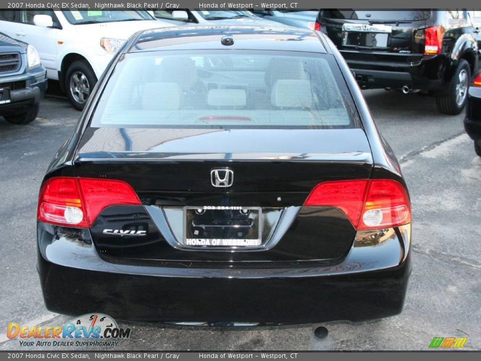 2007 Honda Civic EX Sedan Nighthawk Black Pearl / Gray Photo #6