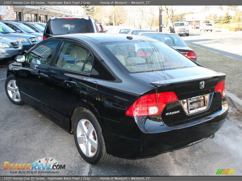 2007 Honda Civic EX Sedan Nighthawk Black Pearl / Gray Photo #8