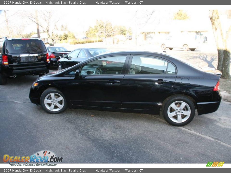 2007 Honda Civic EX Sedan Nighthawk Black Pearl / Gray Photo #9