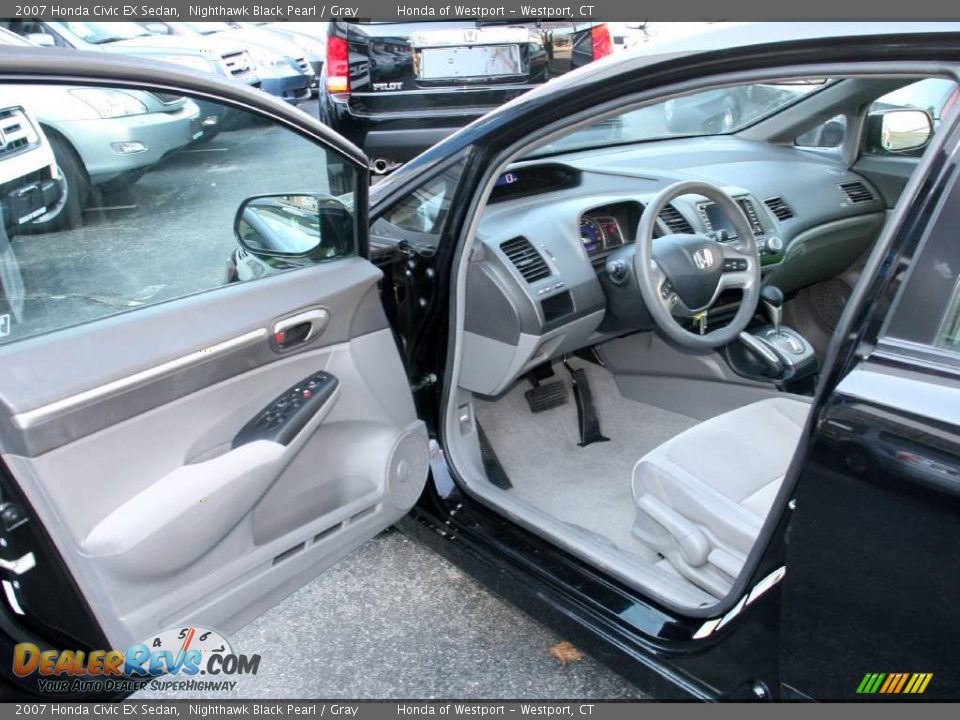 2007 Honda Civic EX Sedan Nighthawk Black Pearl / Gray Photo #10