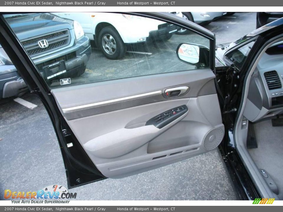 2007 Honda Civic EX Sedan Nighthawk Black Pearl / Gray Photo #12