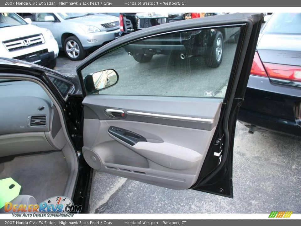 2007 Honda Civic EX Sedan Nighthawk Black Pearl / Gray Photo #14