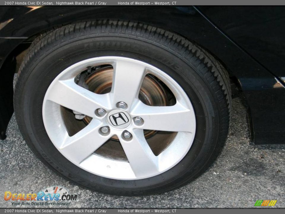 2007 Honda Civic EX Sedan Nighthawk Black Pearl / Gray Photo #17