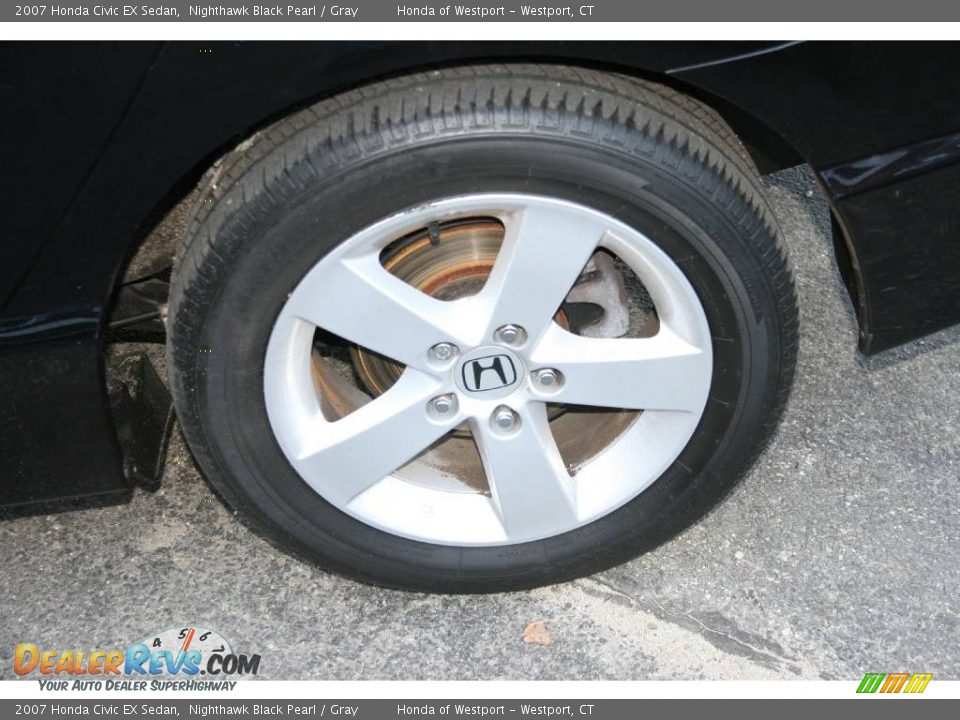 2007 Honda Civic EX Sedan Nighthawk Black Pearl / Gray Photo #18