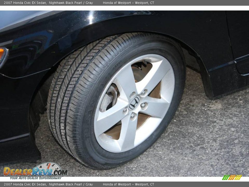 2007 Honda Civic EX Sedan Nighthawk Black Pearl / Gray Photo #19