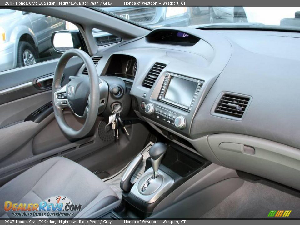 2007 Honda Civic EX Sedan Nighthawk Black Pearl / Gray Photo #22