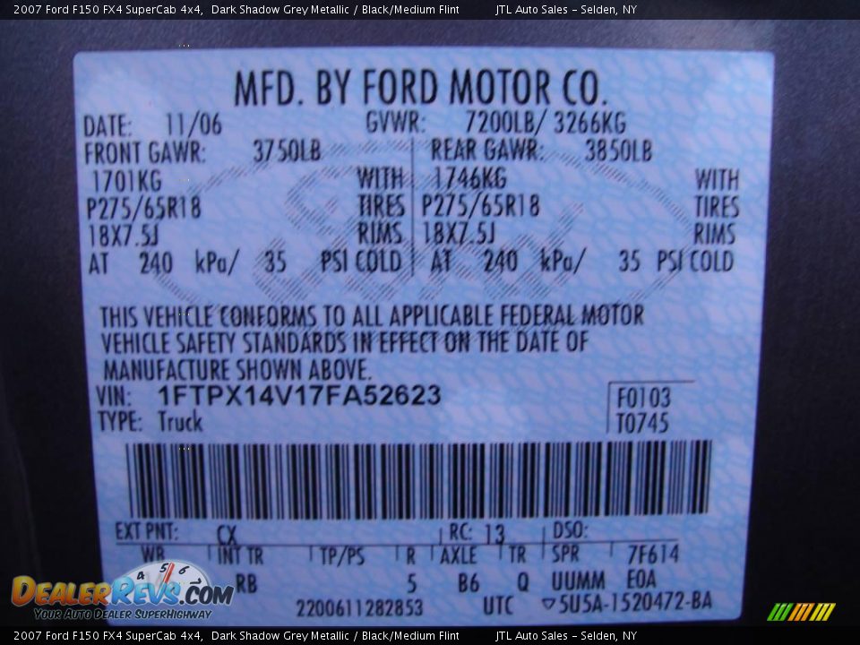 2007 Ford F150 FX4 SuperCab 4x4 Dark Shadow Grey Metallic / Black/Medium Flint Photo #14