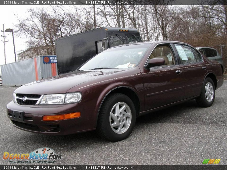 1998 Nissan Maxima GLE Red Pearl Metallic / Beige Photo #1