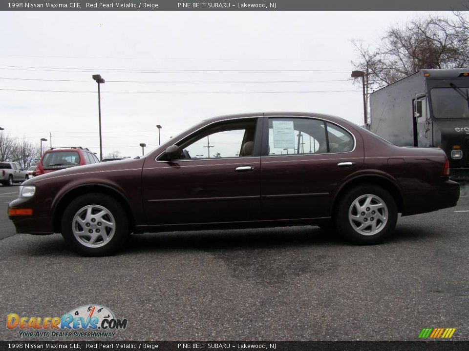 1998 Nissan Maxima GLE Red Pearl Metallic / Beige Photo #3