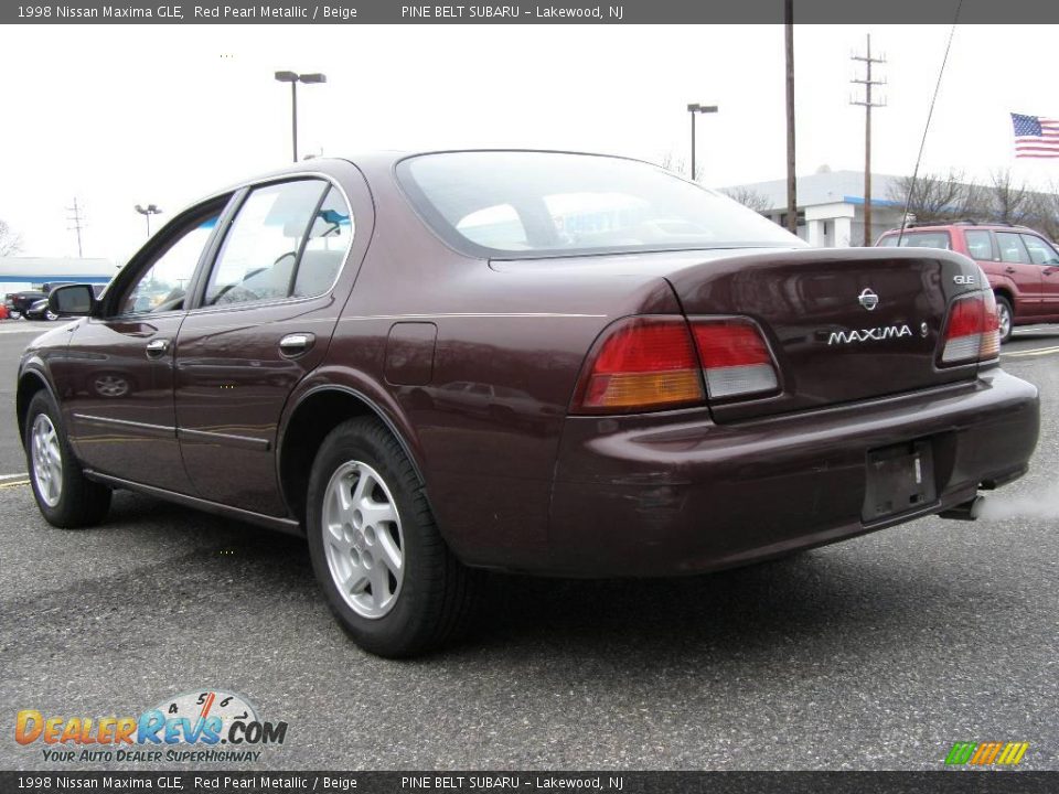 1998 Nissan Maxima GLE Red Pearl Metallic / Beige Photo #4