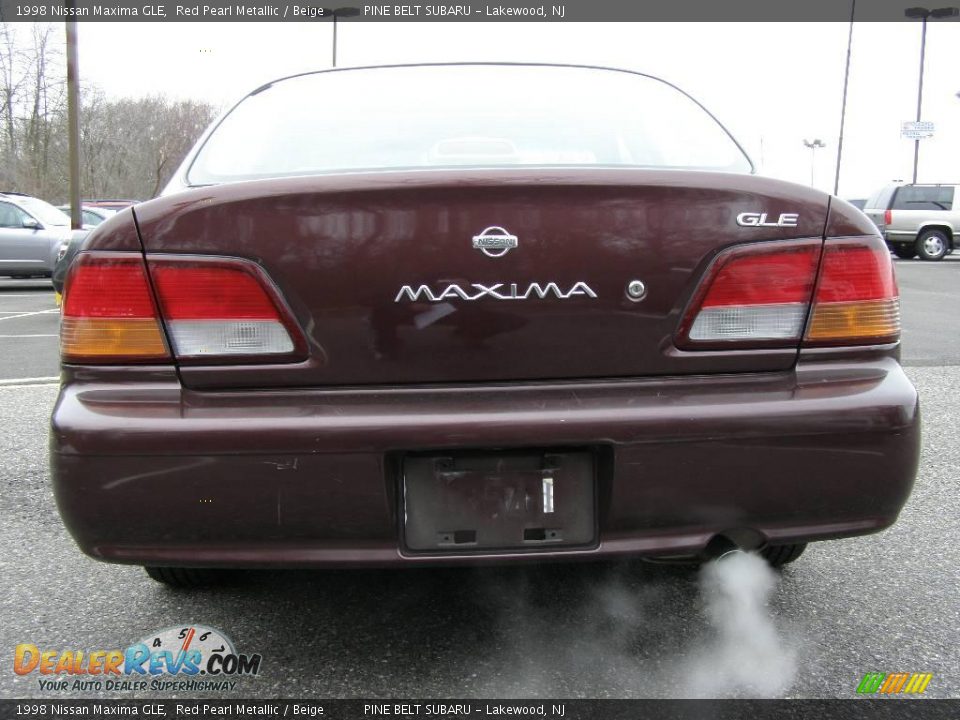1998 Nissan Maxima GLE Red Pearl Metallic / Beige Photo #5