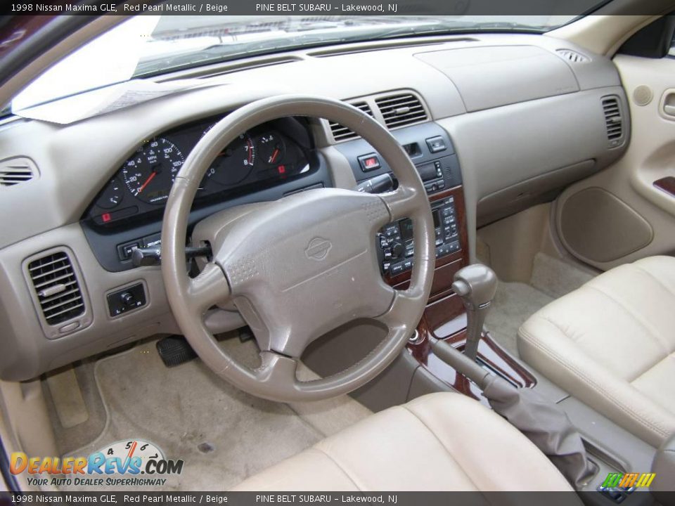1998 Nissan Maxima GLE Red Pearl Metallic / Beige Photo #7