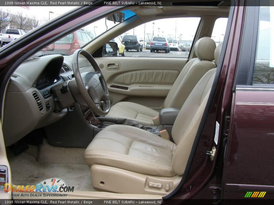 1998 Nissan Maxima GLE Red Pearl Metallic / Beige Photo #9